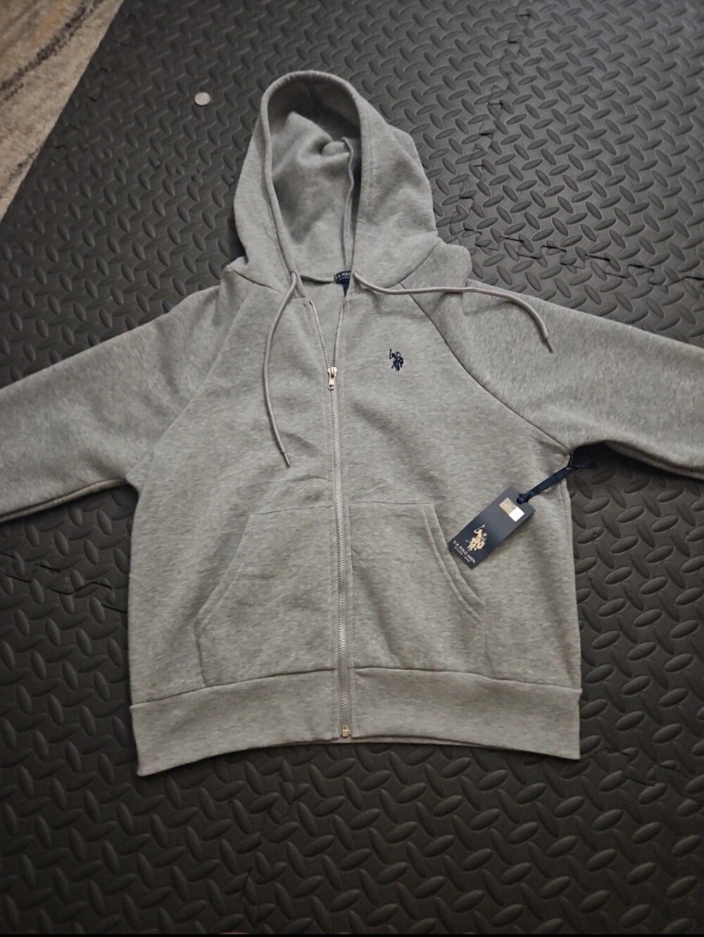 U.S. Polo Assn. Kids Gray Zip Hoodie with Logo